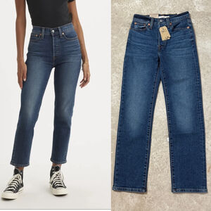 Levi's Blue Wedgie Straight Leg Jeans Women’s Size 24 Button Fly High Rise NWT